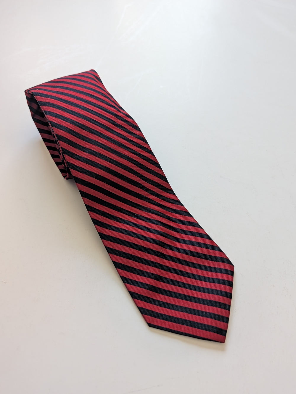 Vintage Cable Car Clothiers Regimental Striped Silk Tie Red & Black